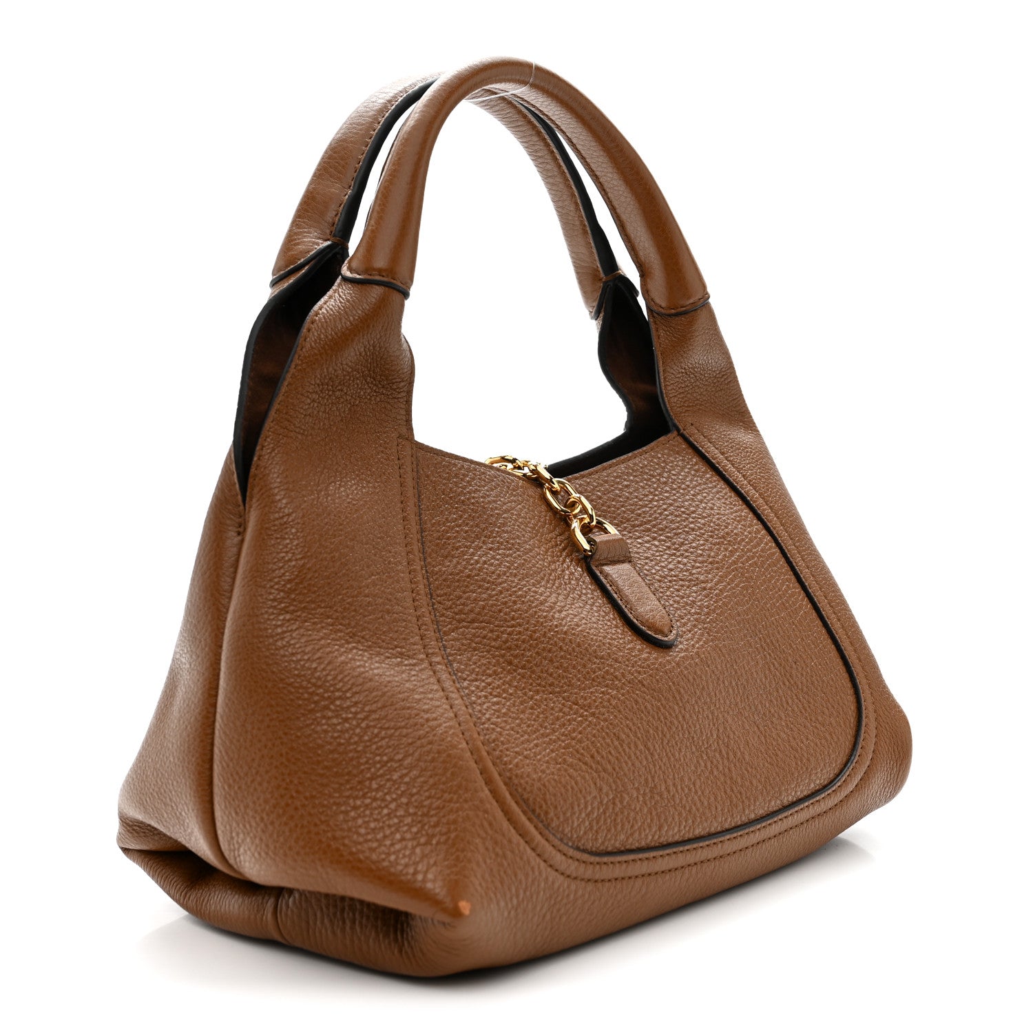 Gucci Grained Calfskin Softbit Medium Shoulder Bag Brown 1862259