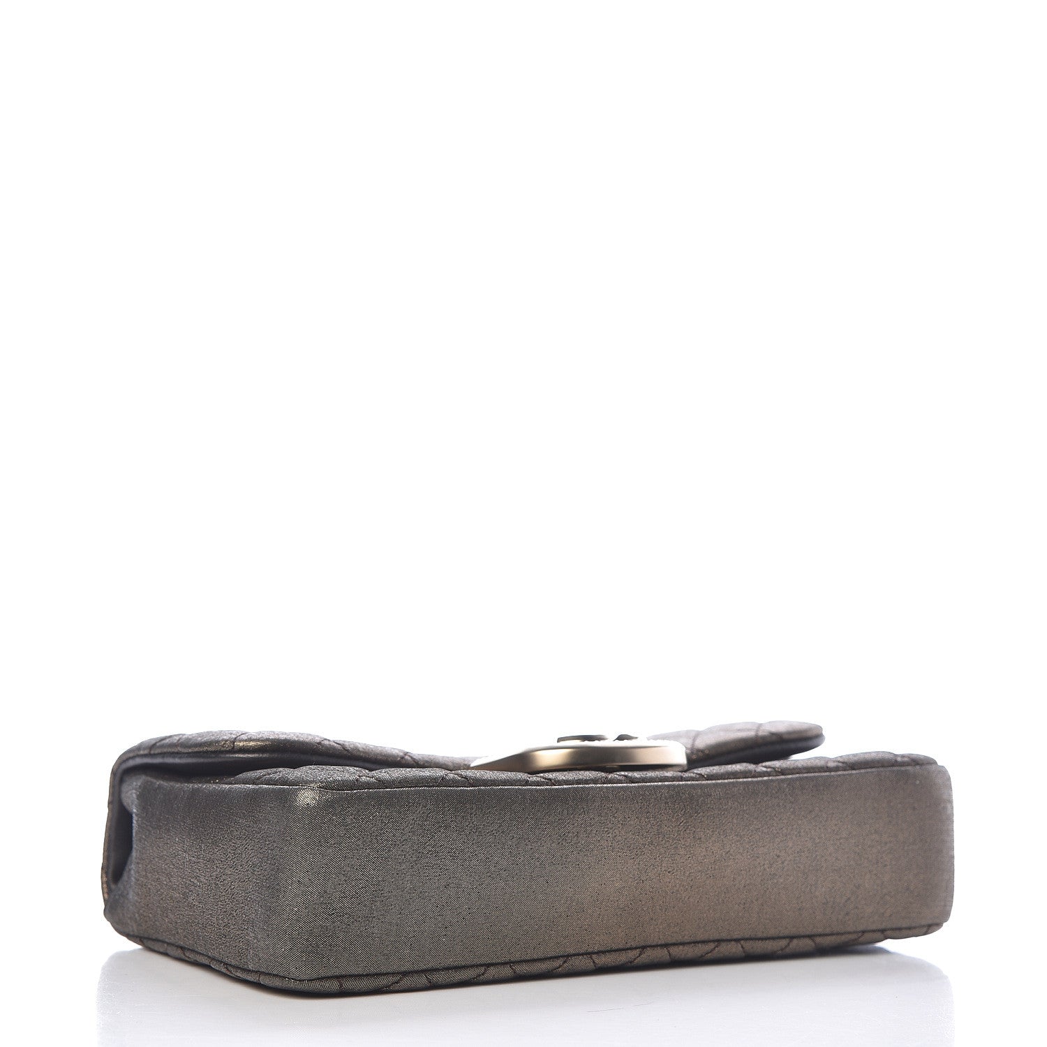 Chanel Iridescent Calfskin Quilted Crystal Mini Rectangular Flap Black Gold 4 of 11