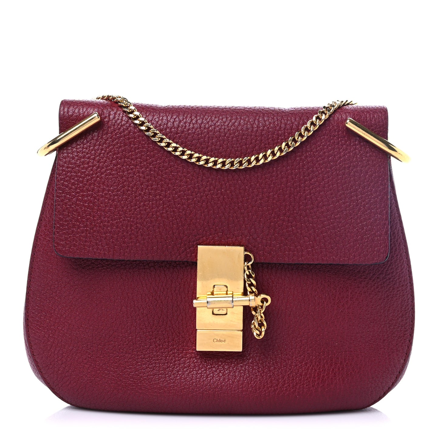 Grained Lambskin Drew Shoulder Bag Wine Purple