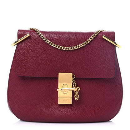 Chloe Grained Lambskin Drew Shoulder Bag Wine Purple 1 of 12