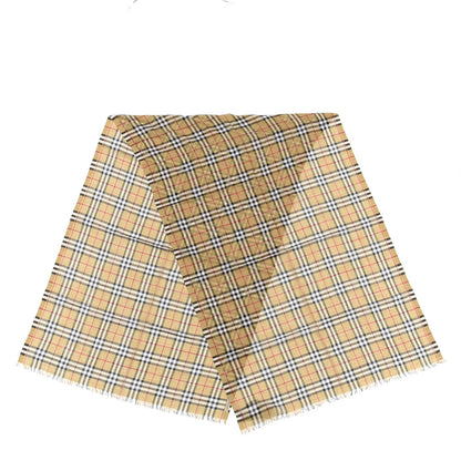 Burberry Wool Silk Gauze Vintage Check Scarf Antique Yellow 4 of 4