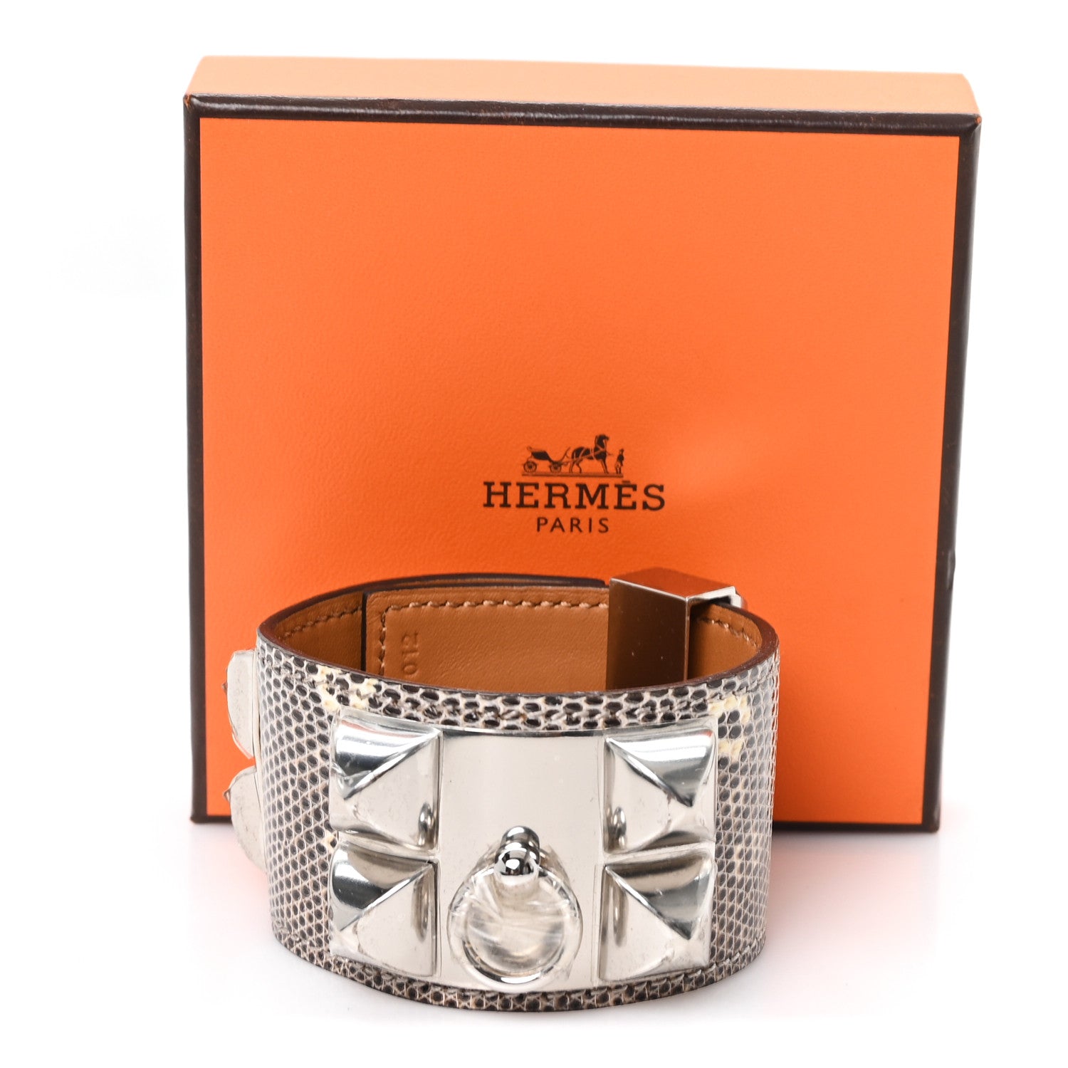 Hermes Lizard Collier De Chien CDC Bracelet S Ombre 1874631