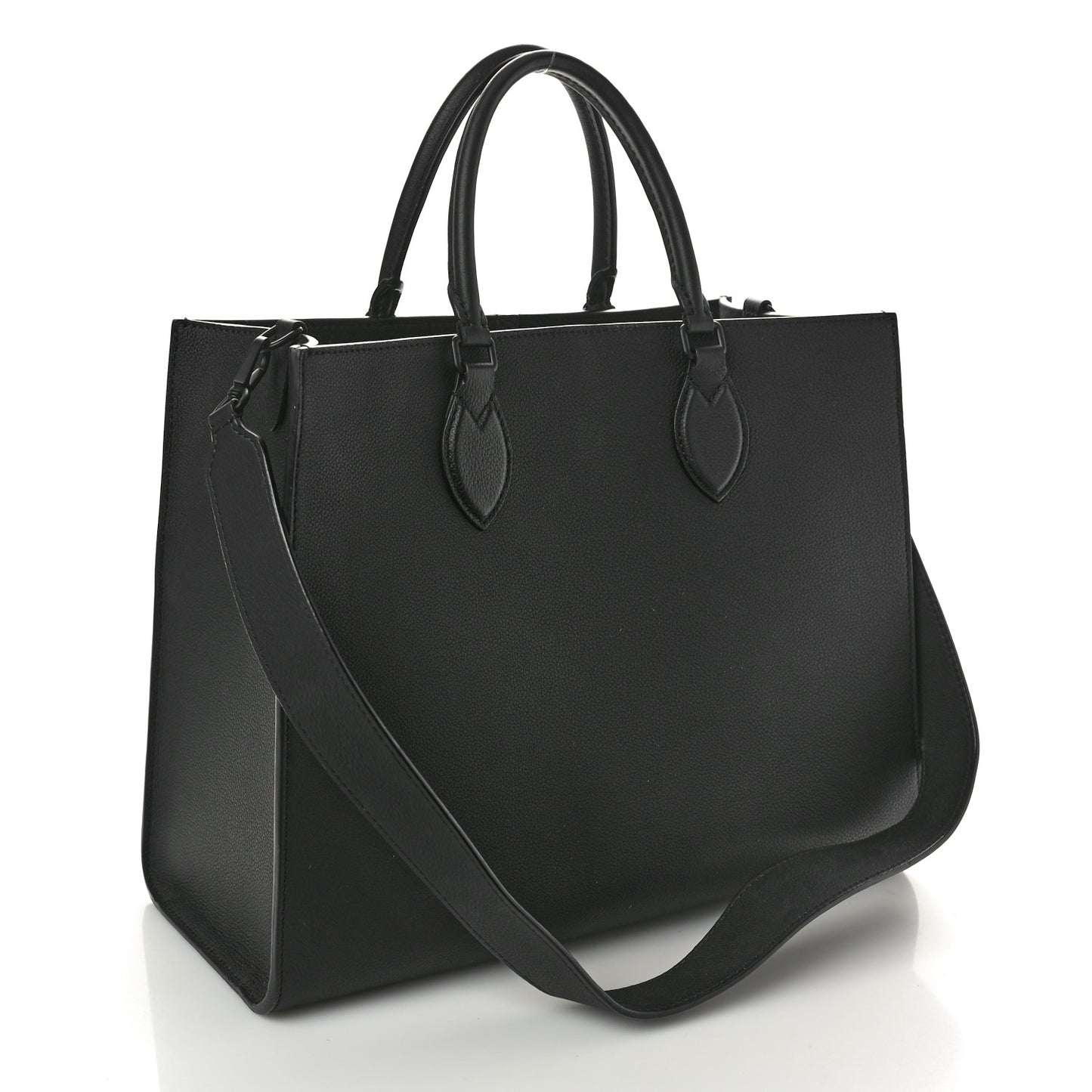 Soft Calfskin Lockme Tote MM Black
