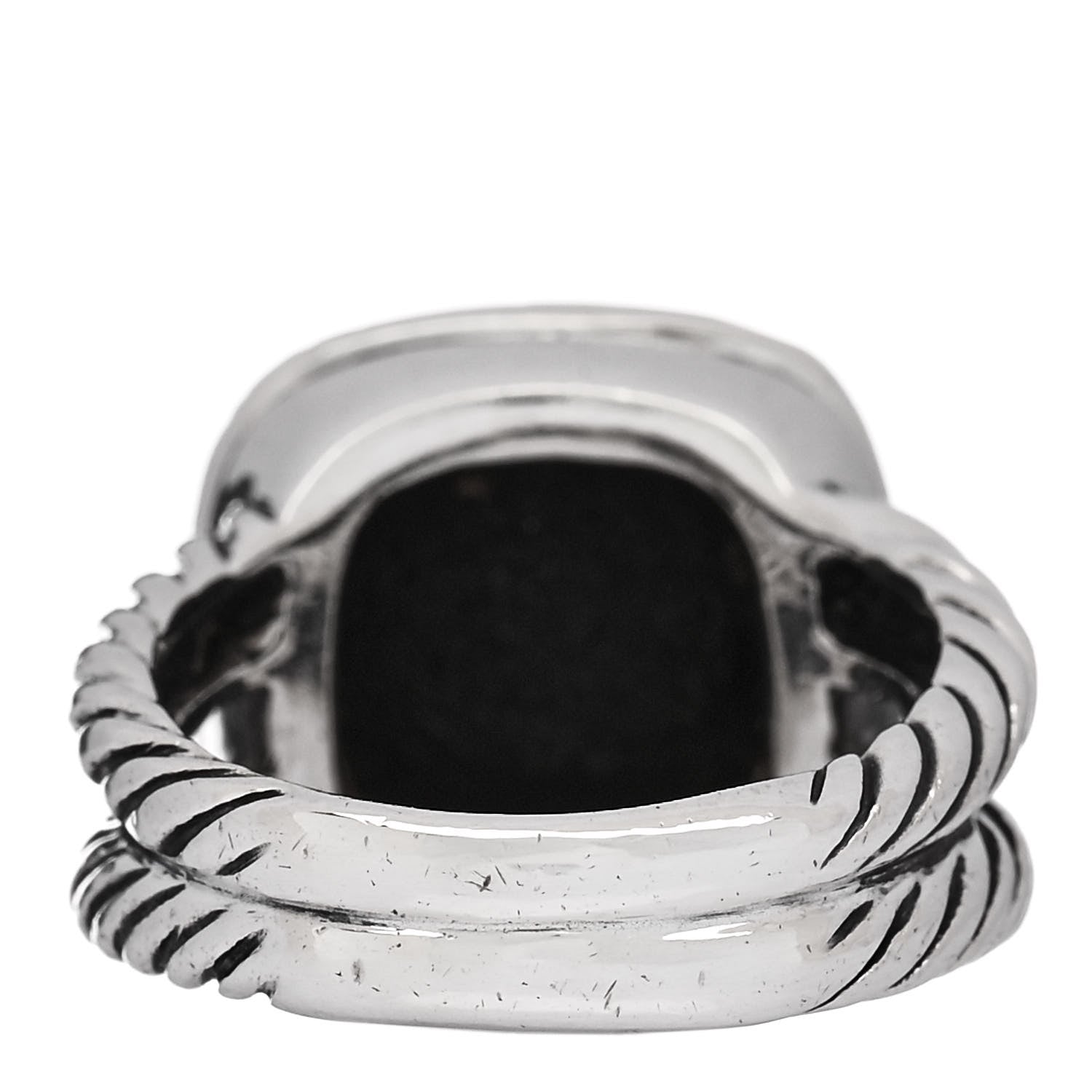 David Yurman Sterling Silver Diamond Black Onyx 11mm Albion Statement Ring 51 5.75 4 of 5