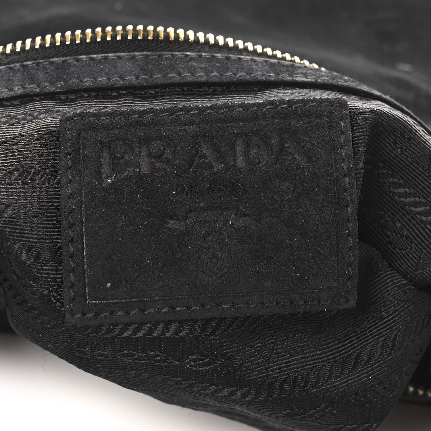 Prada Scamosciato Suede Hobo Black 5 of 9