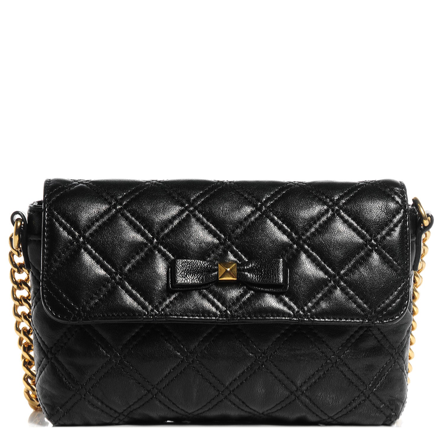 Marc Jacobs Lambskin Bow Quilting Single Black 1 of 10