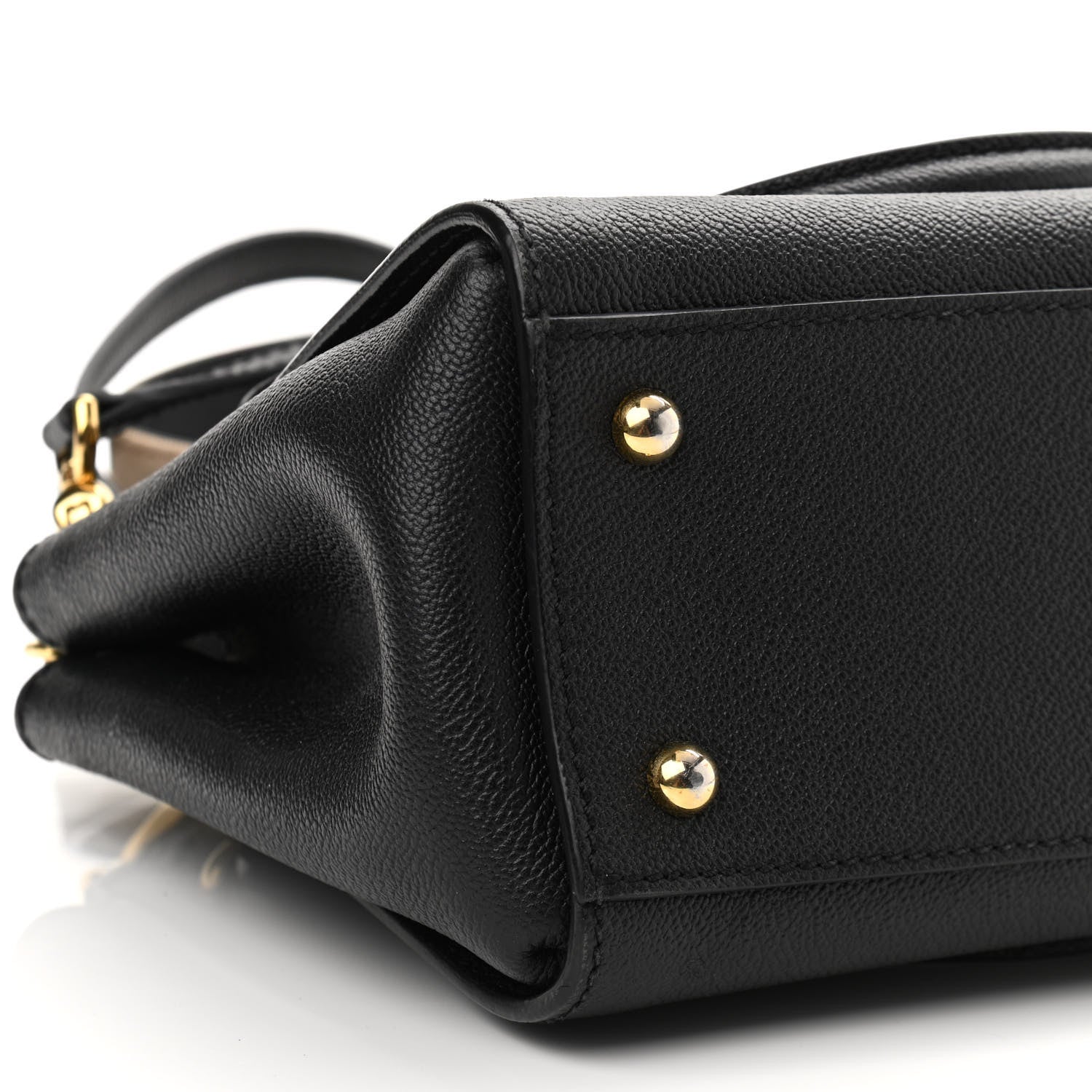 Burberry Soft Grain Calfskin Small Buckle Tote Black 9 of 13