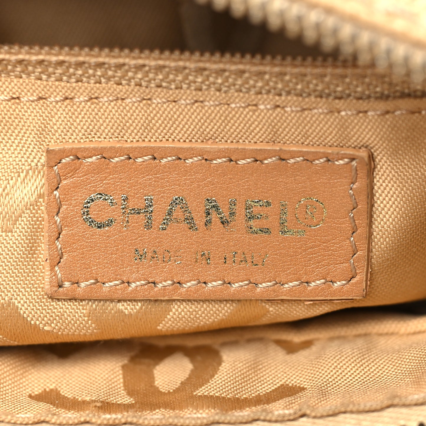 Caviar CC Wood Chain Hobo Beige