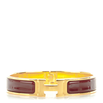 Hermes Enamel Narrow Clic Clac H Bracelet GM Bourgogne 1 of 5