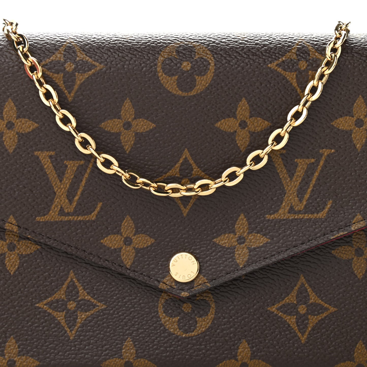 Monogram Pochette Felicie Chain Wallet Fuchsia