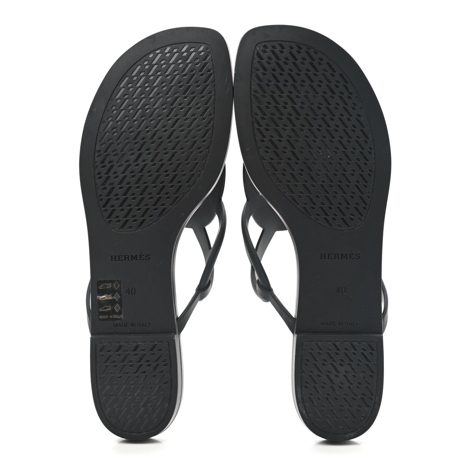 Hermes Rubber Womens Egerie Sandals 40 Black 5 of 9