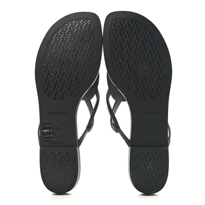 Hermes Rubber Womens Egerie Sandals 40 Black 5 of 9