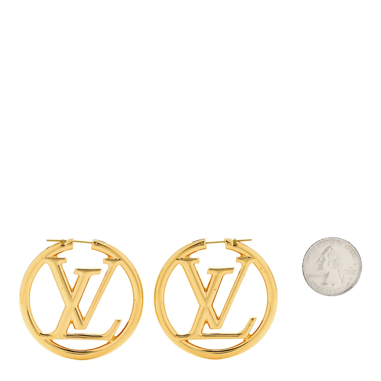 Metal Louise Hoop Earrings Gold