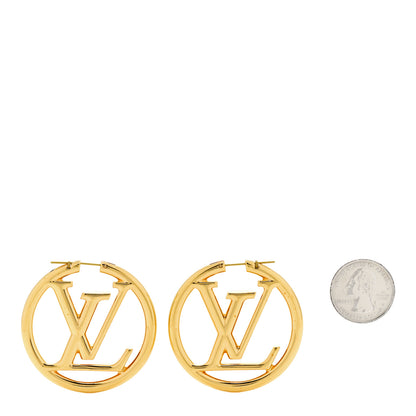 Louis Vuitton Metal Louise Hoop Earrings Gold 2 of 4