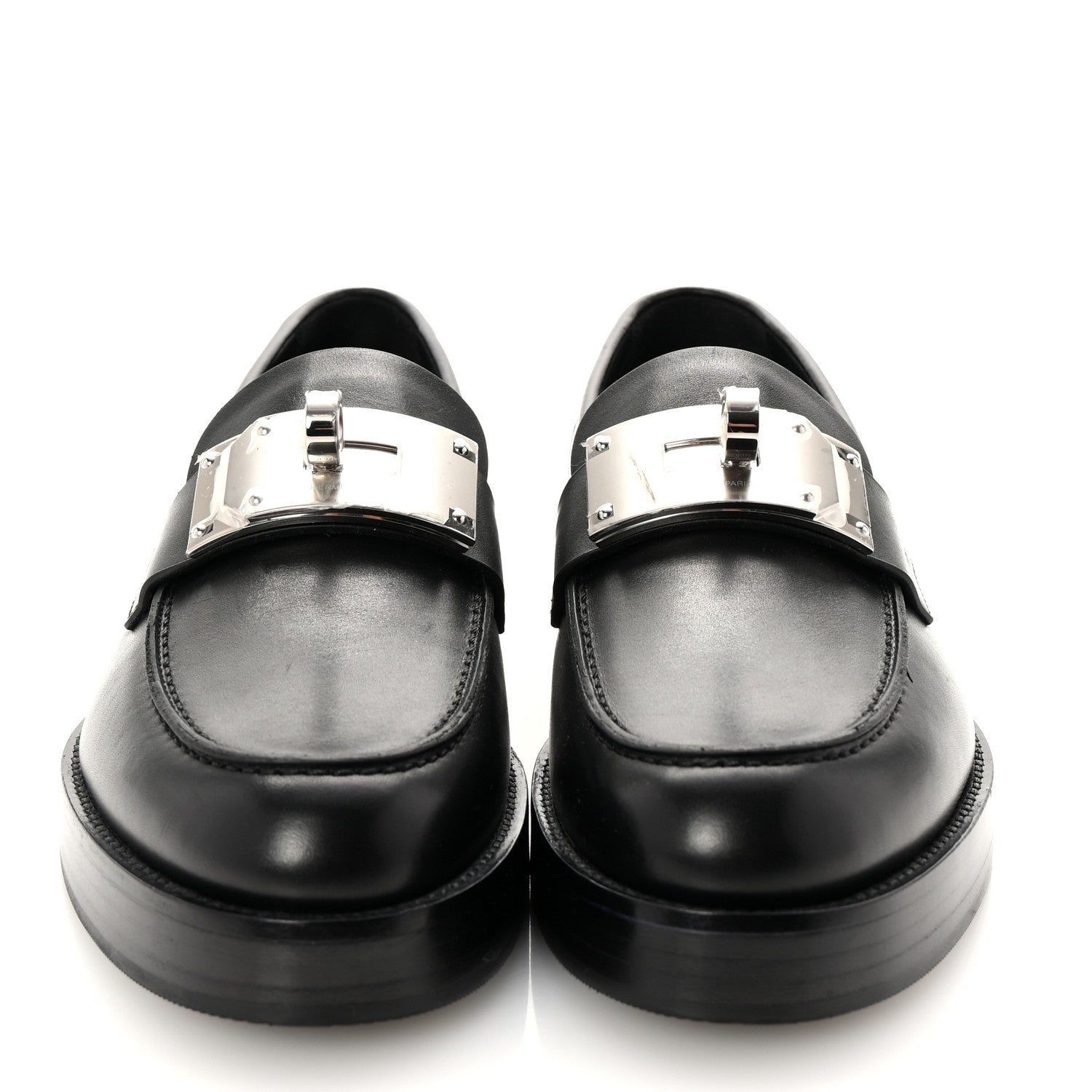 Hermes Calfskin Womens Hot Loafer 38 Black 3 of 9