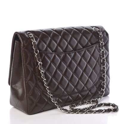 Chanel Caviar Quilted Maxi Single Flap Dark Brown 4 of 12