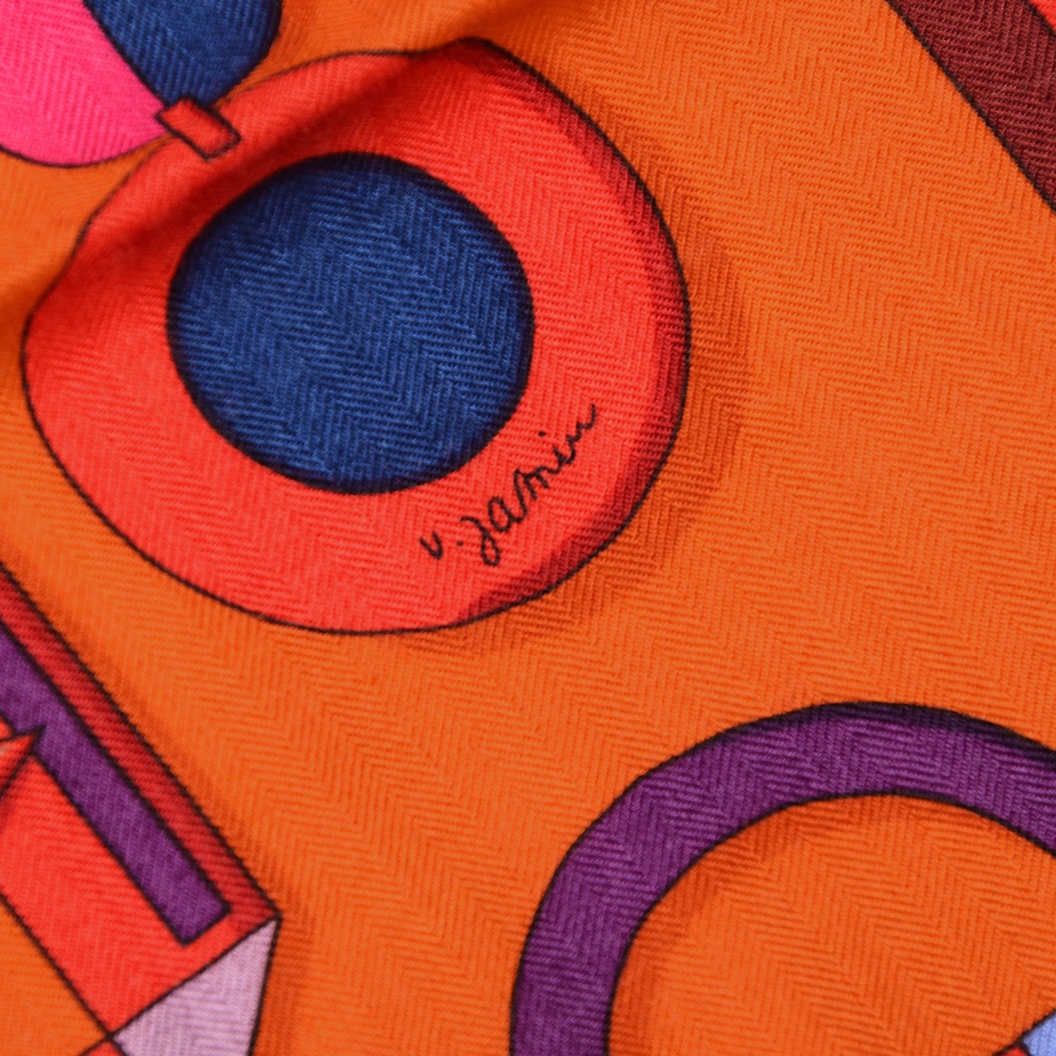 Hermes Cashmere Silk Carre En Boucles Shawl 140 Capucine Violet Fuchsia 4 of 6