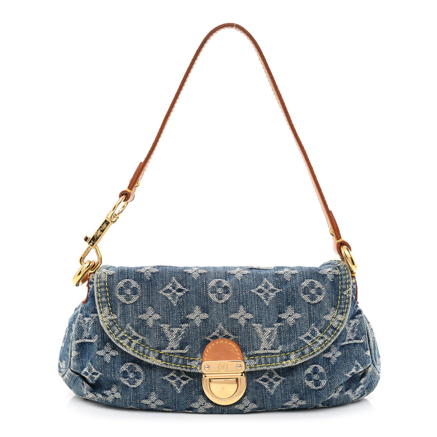 Monogram Denim Mini Pleaty Blue