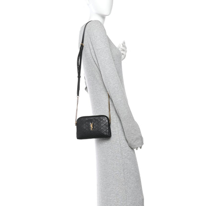 Saint Laurent Lambskin Quilted Gaby Zipped Pouch Black 2 of 10