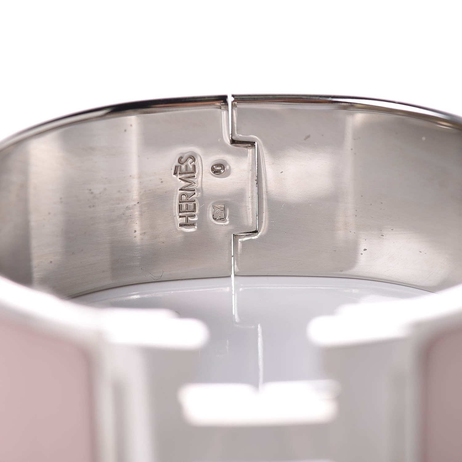 Hermes Enamel Wide Clic Clac H Bracelet PM Rose Poudre 4 of 5