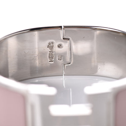 Hermes Enamel Wide Clic Clac H Bracelet PM Rose Poudre 4 of 5