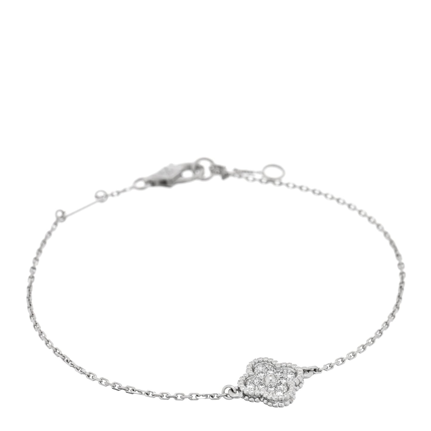 18K White Gold Diamond Sweet Alhambra Bracelet