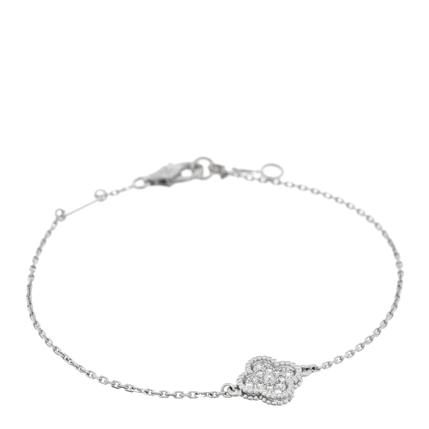 Van Cleef & Arpels 18K White Gold Diamond Sweet Alhambra Bracelet 1 of 3