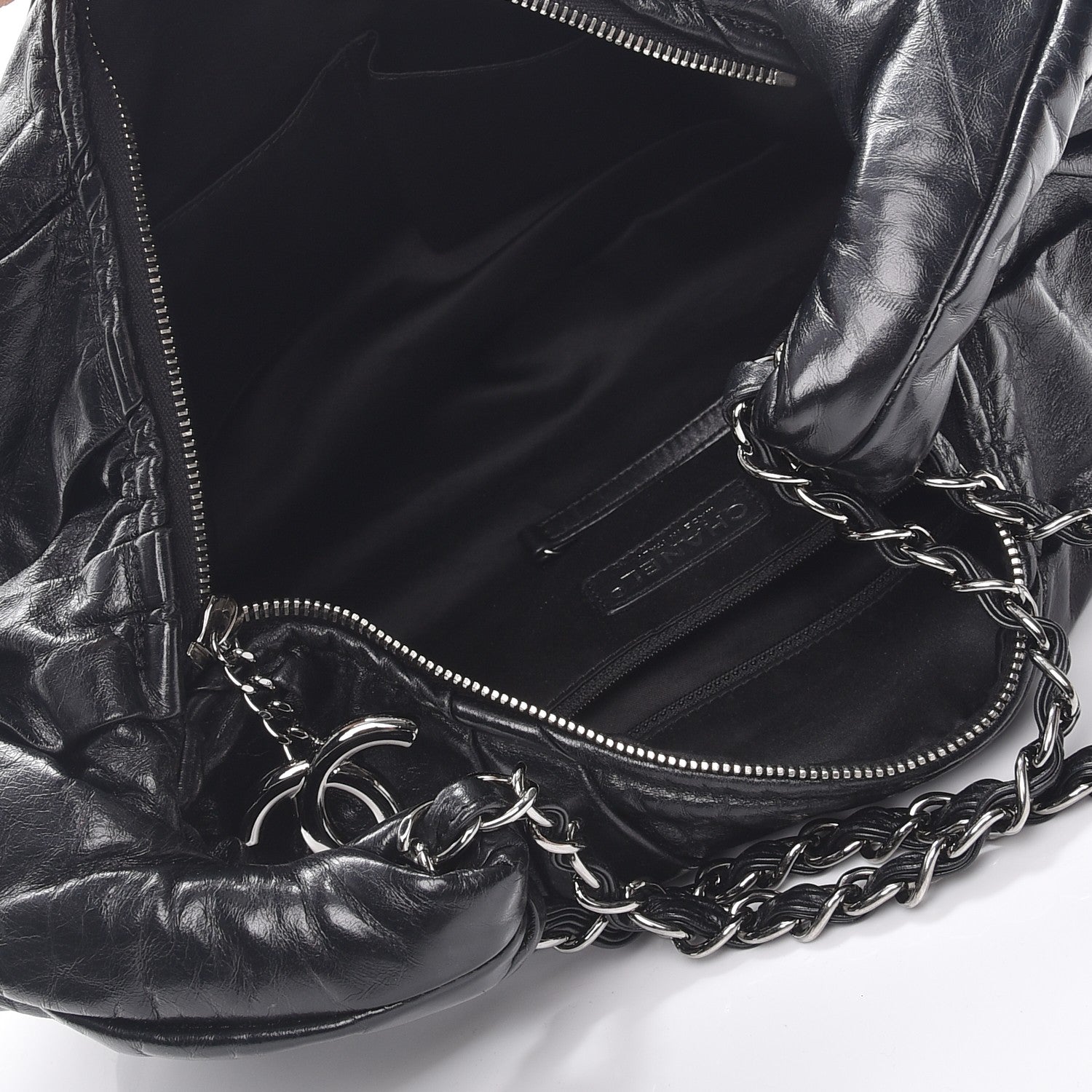 Chanel Glazed Calfskin Twisted Hobo Black 5 of 7