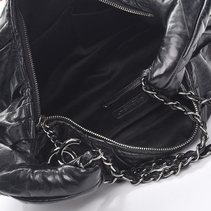 Chanel Glazed Calfskin Twisted Hobo Black 5 of 7