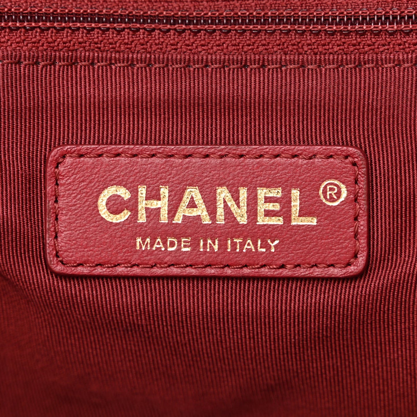 Shiny Aged Calfskin Shopping Bag Red