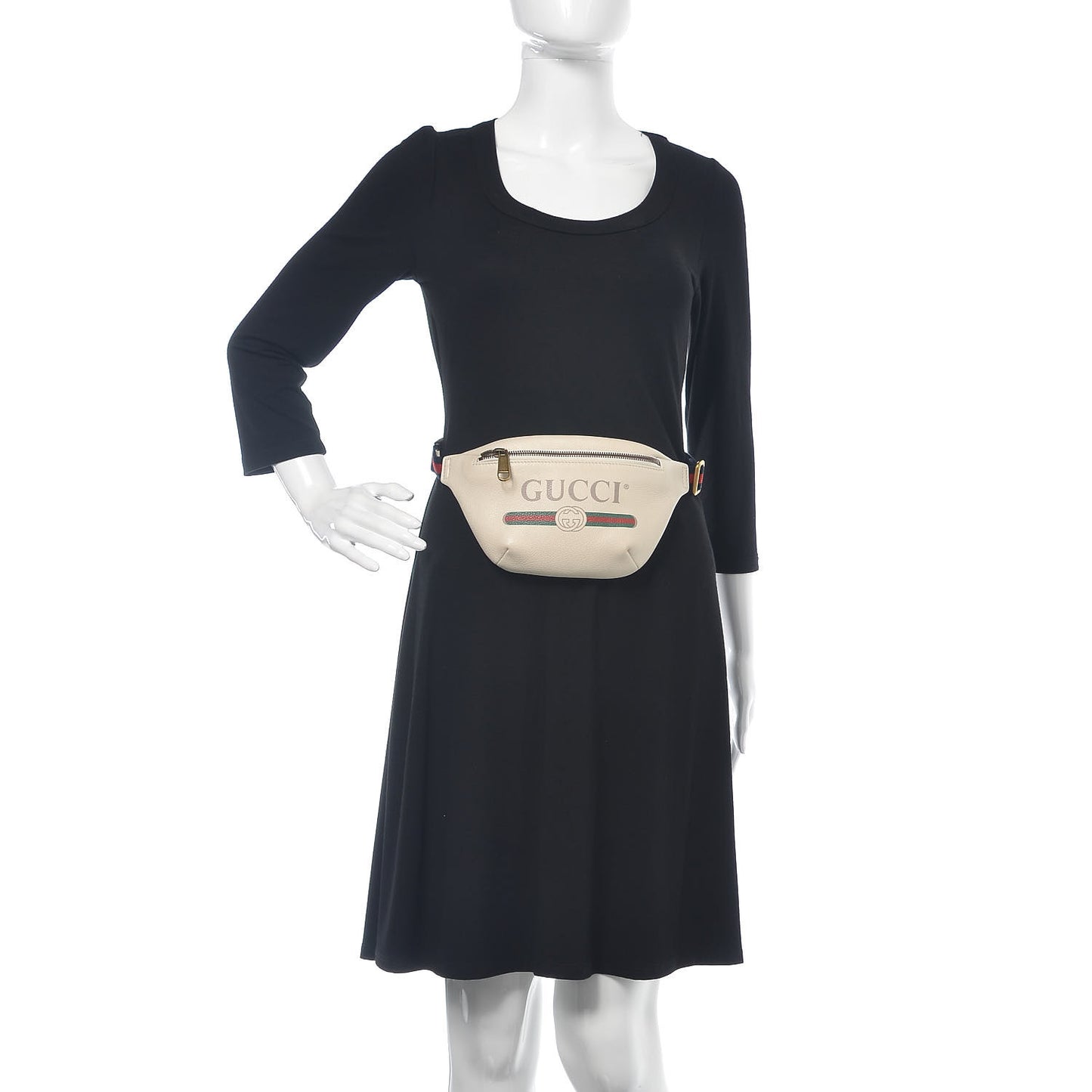 Grained Calfskin Small Logo Belt Bag White