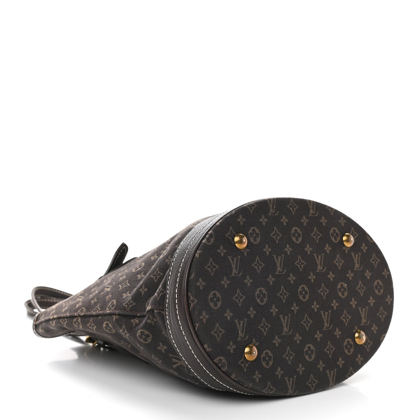Mini Lin Monogram Bucket Bag Ebene