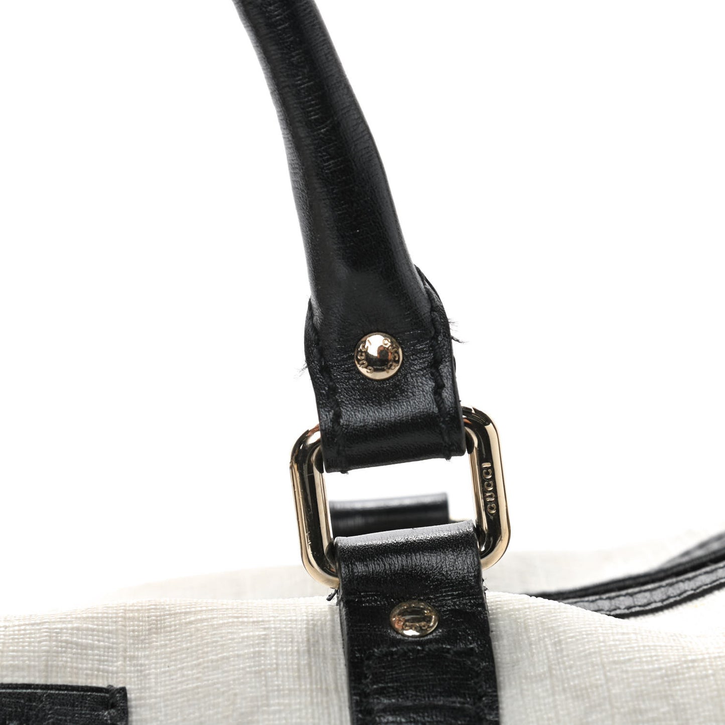 GG Plus Monogram Medium Joy Boston White Black