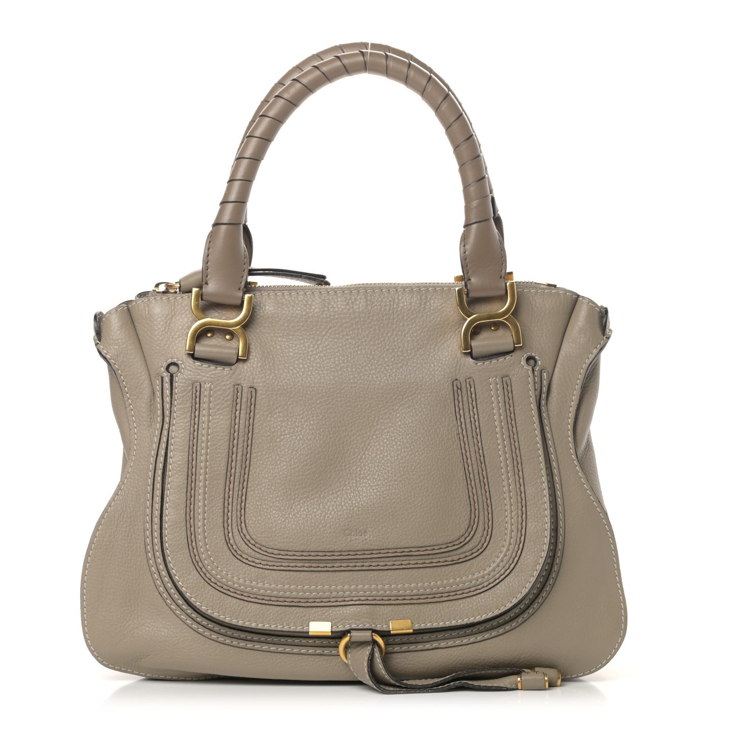 Calfskin Medium Marcie Satchel Beige