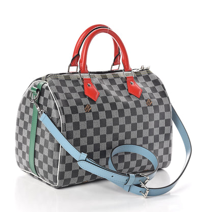 Louis Vuitton Damier Speedy Bandouliere 30 Black White 3 of 13