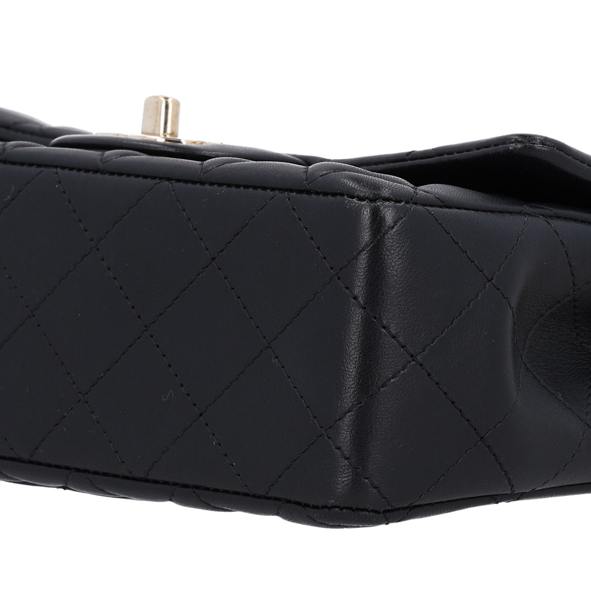 Lambskin Quilted Mini Coco Charms Rectangular Flap Black