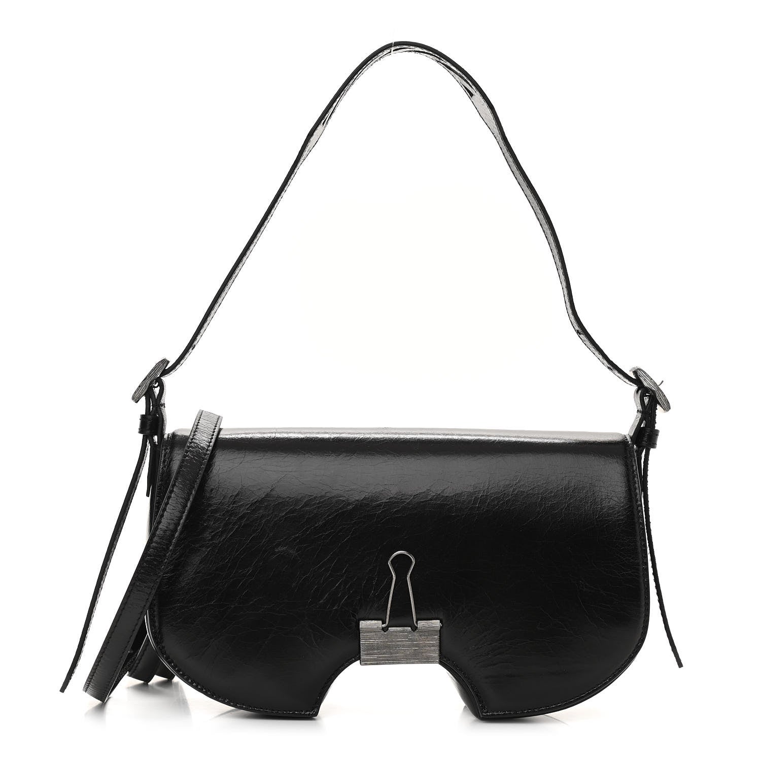 Off-White Calfskin Swiss Binder Flap Bag Black 1 of 12