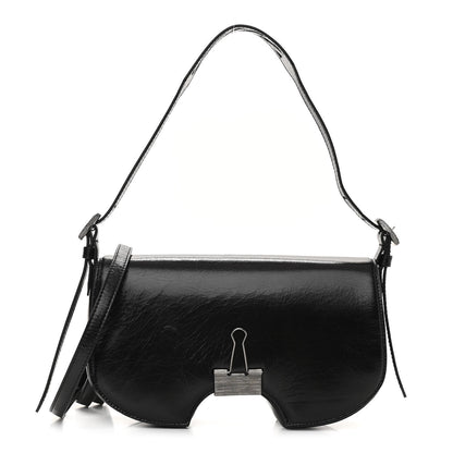 Off-White Calfskin Swiss Binder Flap Bag Black 1 of 12
