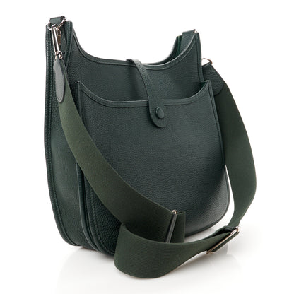 Hermes Taurillon Clemence Evelyne III PM Vert De Gris 3 of 10