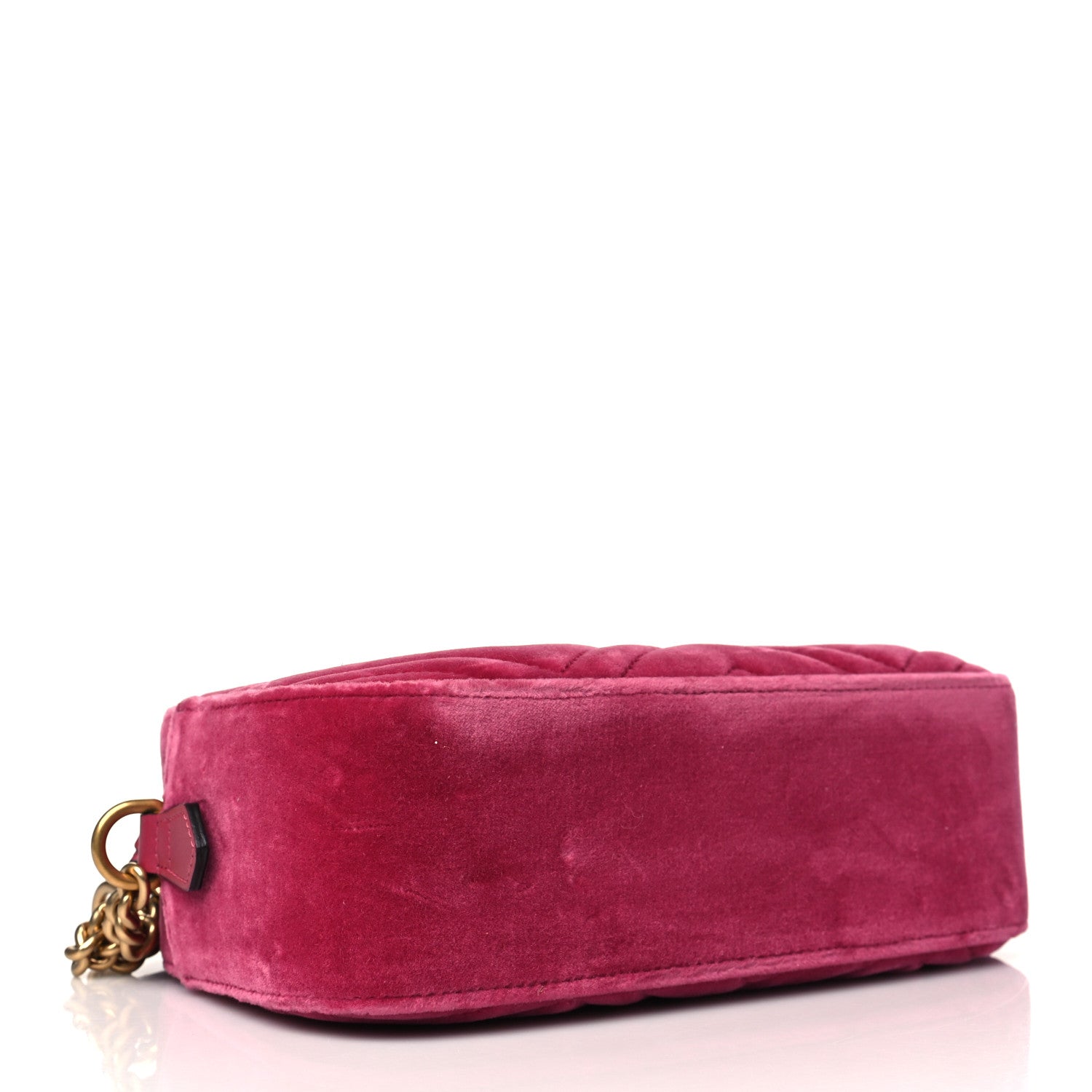 Gucci Velvet Matelasse Small GG Marmont Chain Shoulder Bag Light Raspberry Rose 4 of 6