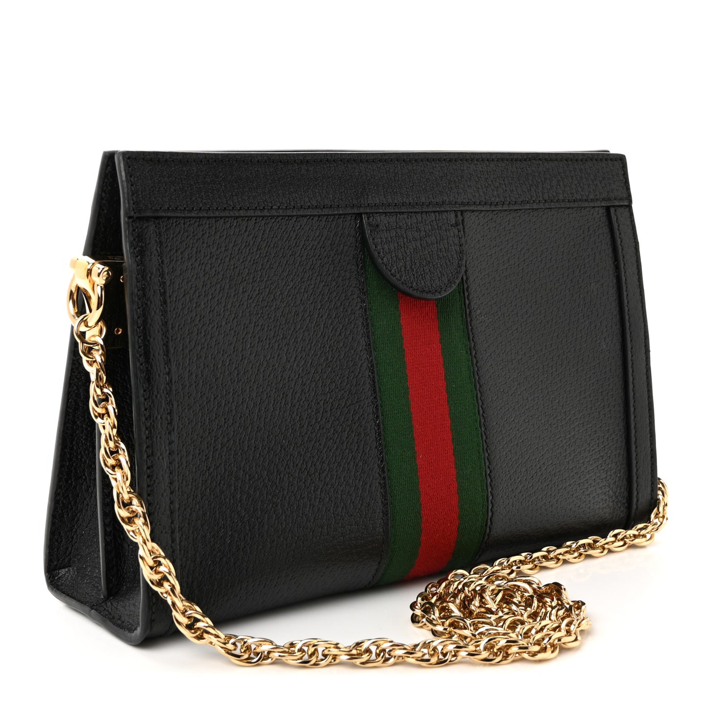 Calfskin GG Web Small Ophidia Chain Shoulder Bag Black