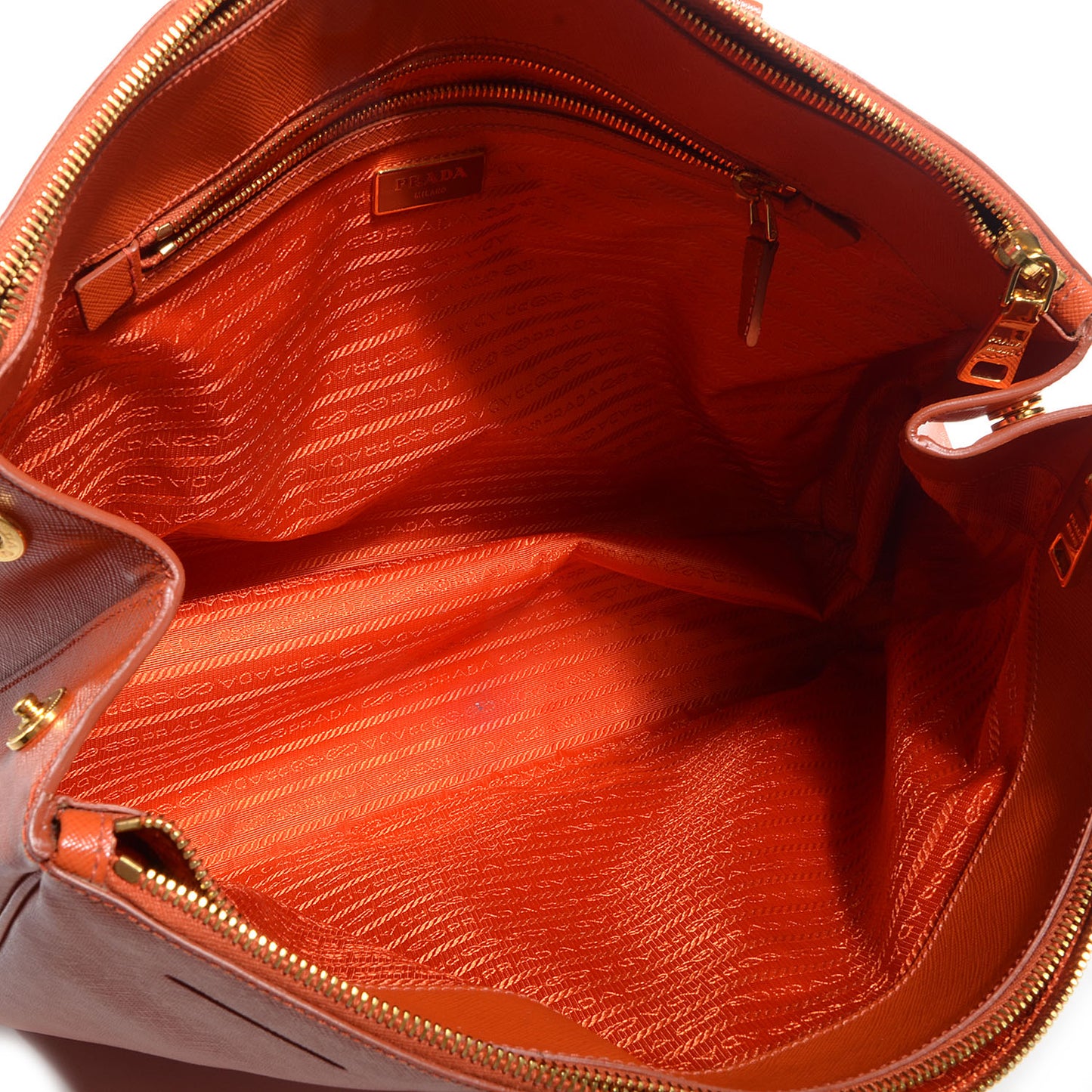 Saffiano Lux Extra Large Galleria Double Zip Tote Papaya