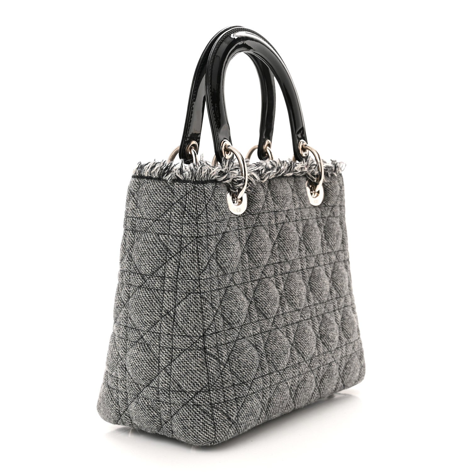 Christian Dior Denim Fringe Medium Lady Dior Grey 3 of 11