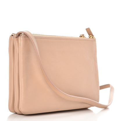 Celine Lambskin Small Trio Crossbody Bag Beige 3 of 11