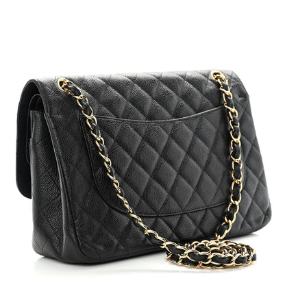 Chanel Caviar Quilted Jumbo Double Flap Black 3 of 15