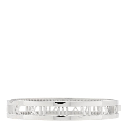 Tiffany 18K White Gold Diamond Atlas Open Hinged Bangle Bracelet 2 of 3
