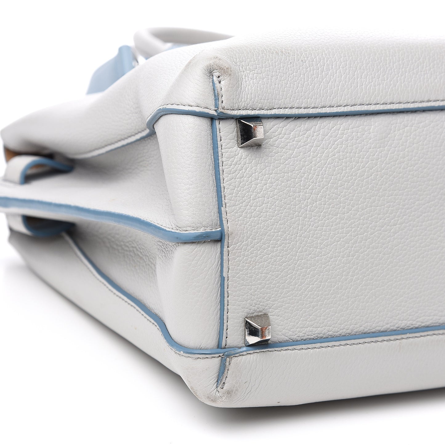 Grained Calfskin Large Milla Tote Whisper Grey