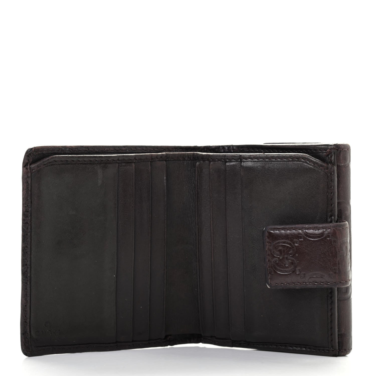 Gucci Guccissima Metal Bar French Flap Wallet Dark Chocolate 13 of 18