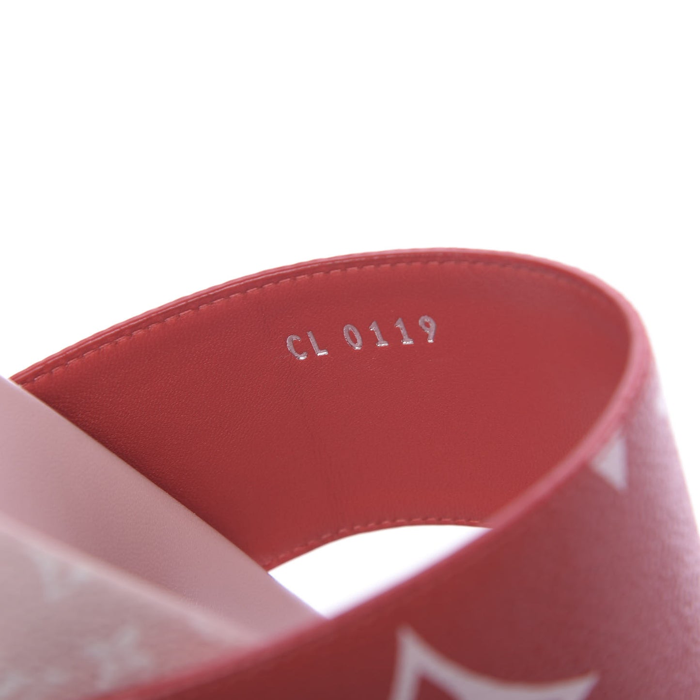 Monogram Giant Bom Dia Flat Mule Sandals 36 Rouge Rose