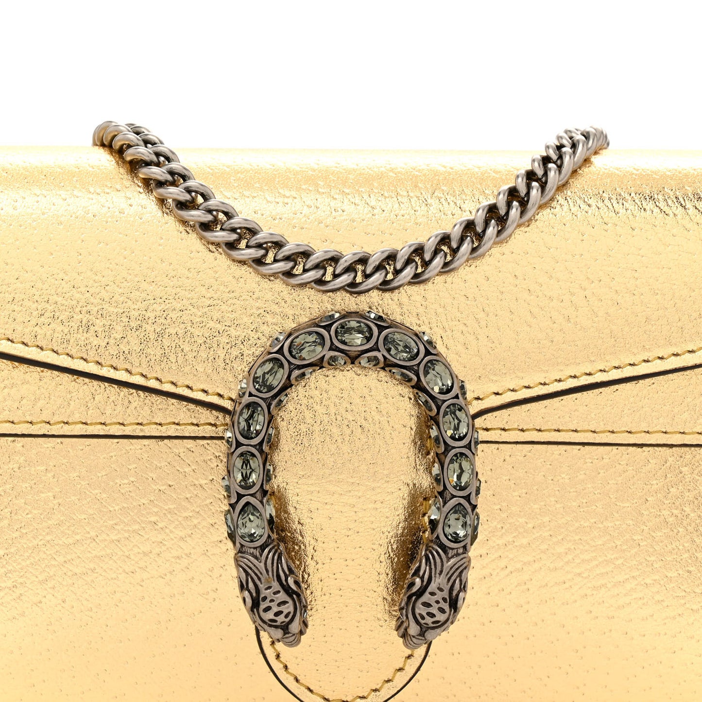 Metallic Calfskin Super Mini Dionysus Shoulder Bag Gold